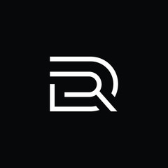 Minimal elegant monogram art logo. Outstanding professional trendy awesome artistic DR RD initial based Alphabet icon logo. Premium Business logo White color on black background