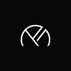 Minimal elegant monogram art logo. Outstanding professional trendy awesome artistic MP PM initial based Alphabet icon logo. Premium Business logo White color on black background