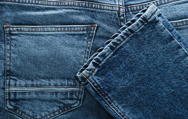 Blue jeans close-up. Denim texture