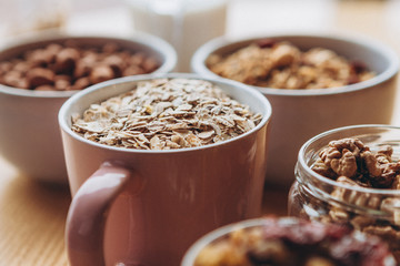 oatmeal and ingredients for granola