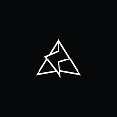 Minimal elegant monogram art logo. Outstanding professional trendy awesome artistic AZ ZA initial based Alphabet icon logo. Premium Business logo White color on black background