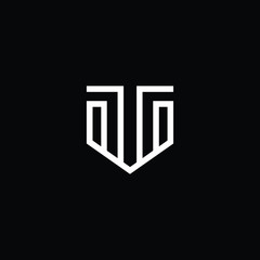 Minimal elegant monogram art logo. Outstanding professional trendy awesome artistic VT TV WT TW initial based Alphabet icon logo. Premium Business logo White color on black background
