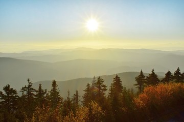 sunrise over the mountains