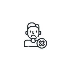 Unfollow, dislike vector icon illustration. Ui/Ux. Premium quality.