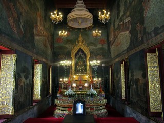 Buddha statue in Dark From  temple  Thailand