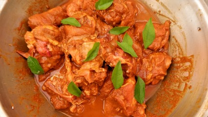 chicken pieces with masala  ,ready to cook