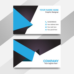 Black and blue stylish modern business card design template