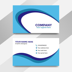 Fototapeta premium Blue abstract modern corporate business card design template