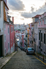 Fototapeta na wymiar narrow street in lisbon portugal