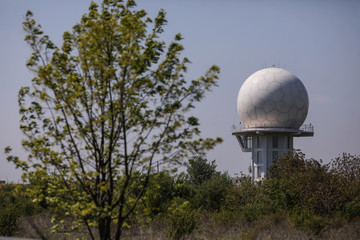 Radar structure on a military airport.