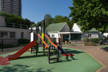 A school and playground with games for children - 342856984
