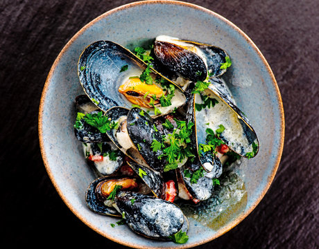 Cooked Blue Mussels