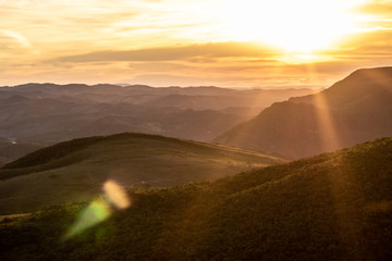 sun set minas gerais mountains brazil