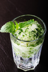 Mojito cocktail on a dark