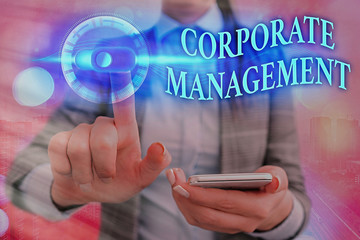 Writing note showing Corporate Management. Business concept for all Levels of Managerial Personnel and Excutives