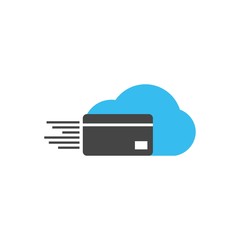 fast cloud payment logo design template vector