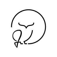 Outline owl logo design. line owl logo vector illustrations