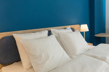 Fototapeta na wymiar Bedroom interior, pillows on the bed