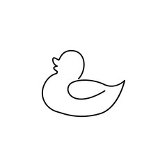 toy duck one line icon on white background