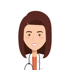 face of doctor female isolated icon vector illustration design