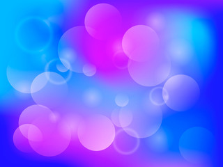 Abstract bokeh blue colorful background. Vector illustration for banner or poster
