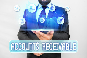 Writing note showing Accounts Receivable. Business concept for Legal Claim of Payment Money Owed to...