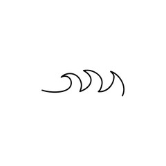 Fototapeta premium sea wave one line icon on white background