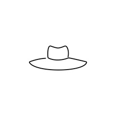 hat one line icon on white background