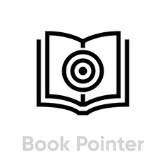Book Pointer Personal Targeting icon. Editable line vector.