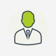 Businessman Line Icon with Person and Tie Sign. Editable Vector EPS Symbol Illustration.