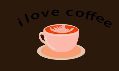 Latte coffee in a cup