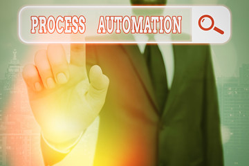 Writing note showing Process Automation. Business concept for Transformation Streamlined Robotic To...