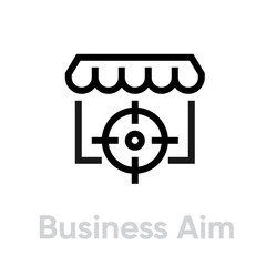 Business Aim Target Business icon. Editable line vector.