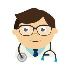 doctor male with stethoscope isolated icon vector illustration design