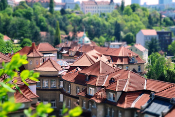 Fototapeta na wymiar Red roofs of old Prague