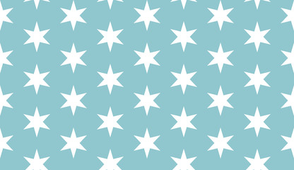 Seamless denim blue and white vintage magic hexagonal stars textile geometric pattern vector