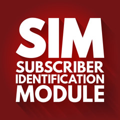 Fototapeta na wymiar SIM - Subscriber Identification Module acronym, technology concept background