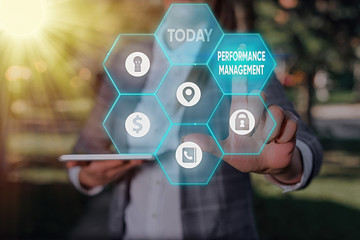 Handwriting text Performance Management. Conceptual photo Improve Employee Effectiveness overall...