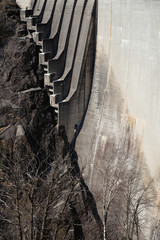 huge concrete structure, brown dams, concrete wall