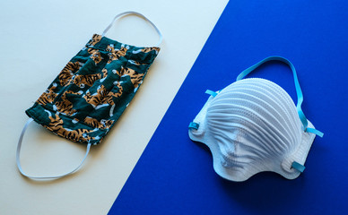 Comparison of handmade cotton mask and a medical mask