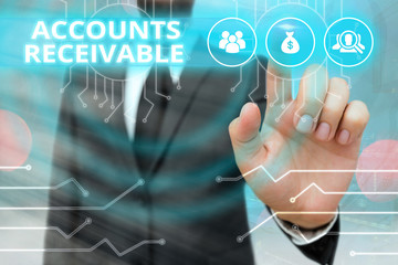 Writing note showing Accounts Receivable. Business concept for Legal Claim of Payment Money Owed to...