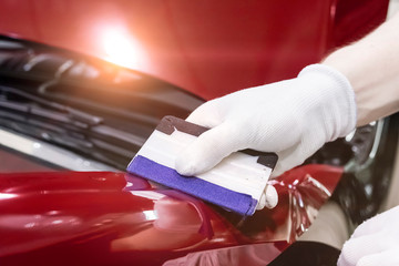 Specialist pasting car with vinyl film