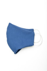 protective face mask against coronavirus, blue isolated on a white background