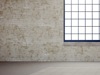 Large luxury modern minimal bright interiors room mockup illustration 3D rendering