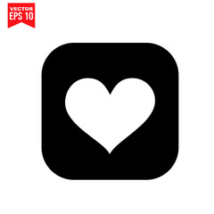 love heart icon symbol Flat vector illustration for graphic and web design.