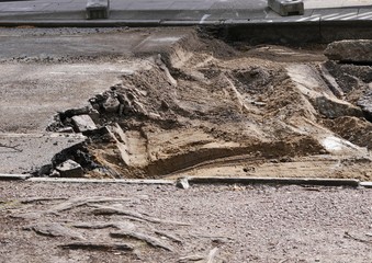 Baustelle auf der Straße