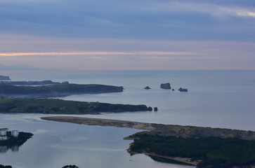 mouth of the river in a beautiful meander