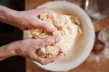 making homemade Easter baked yeast dough
