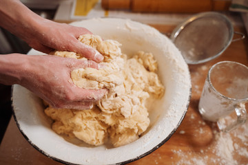 making homemade Easter baked yeast dough
