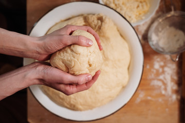 making homemade Easter baked yeast dough
